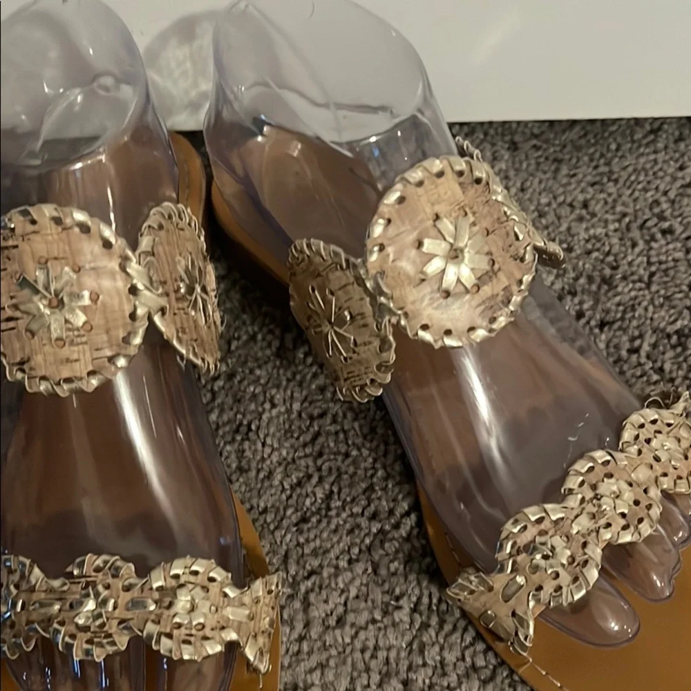 Elegant Tan Sandals with Floral Accents